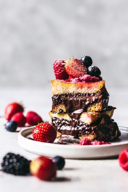 Dark Chocolate Raspberry French Toast 