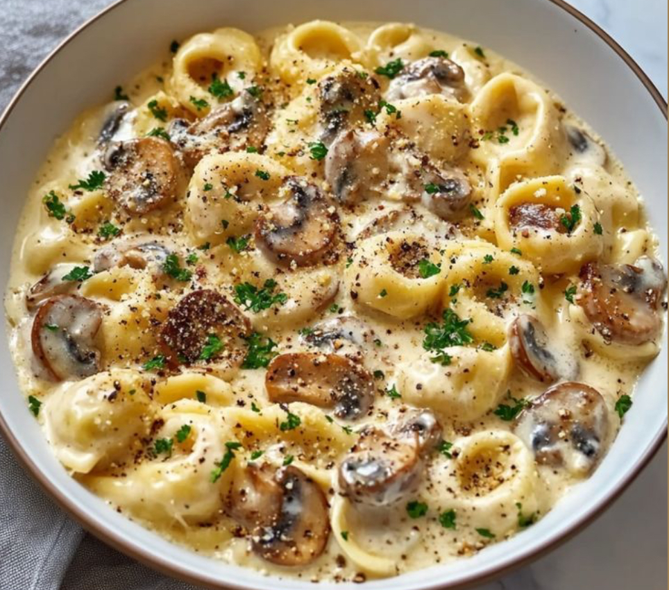  Creamy Mushroom Tortellini Pasta